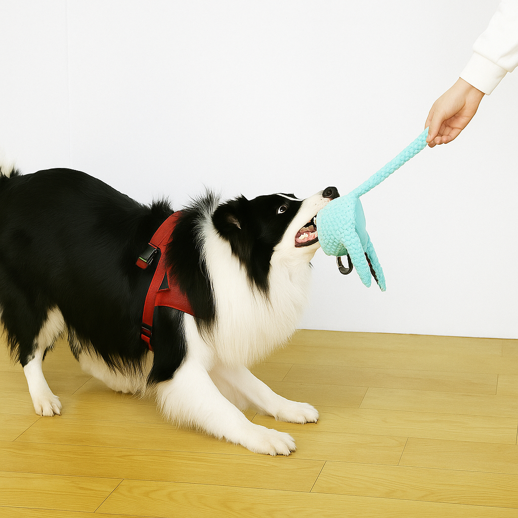 GlowPaws™ Mini Squeaky Octopus – Small Plush Toy for Dogs