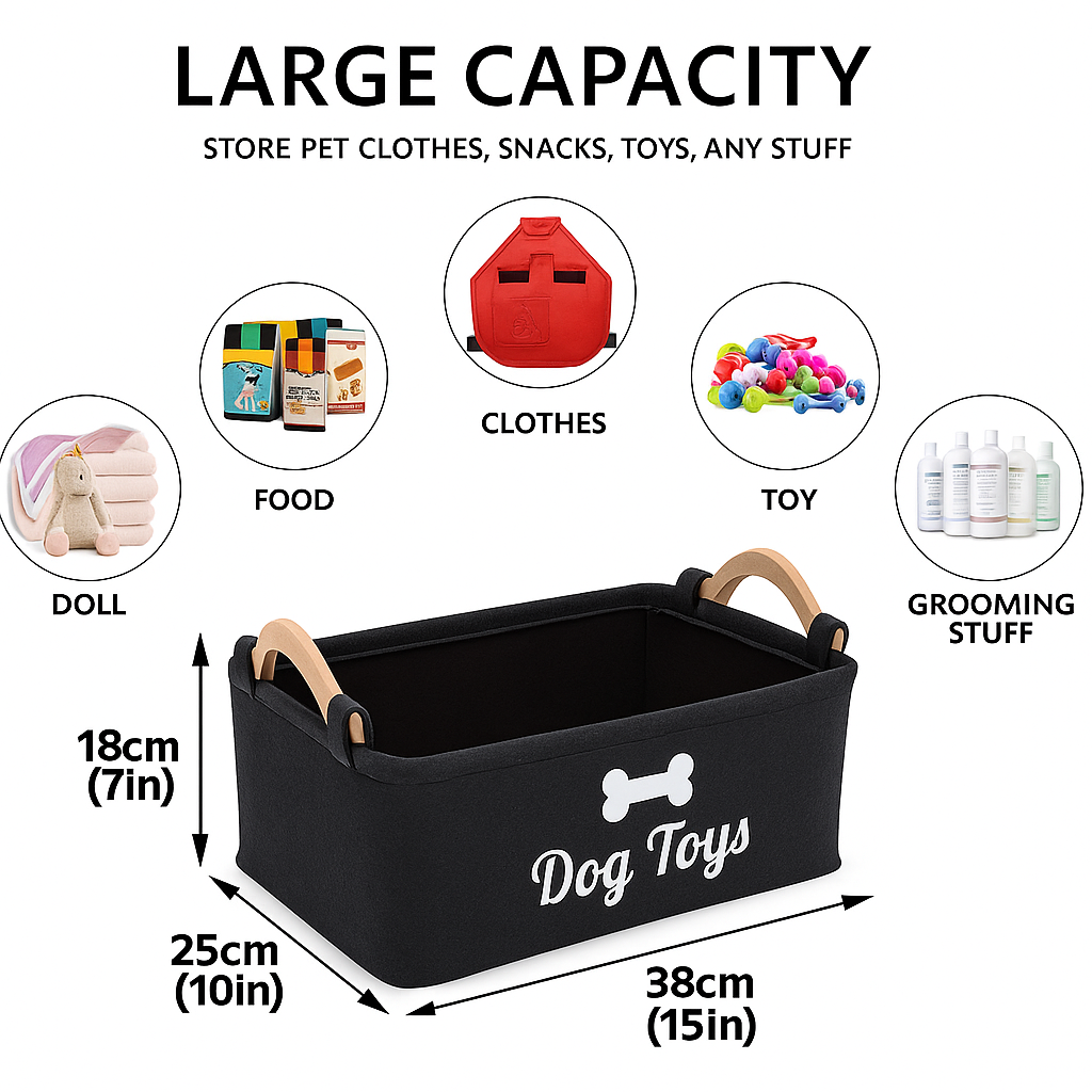 GlowPaws™ Dog Toy Storage Basket – Match With Any Toy & Save!
