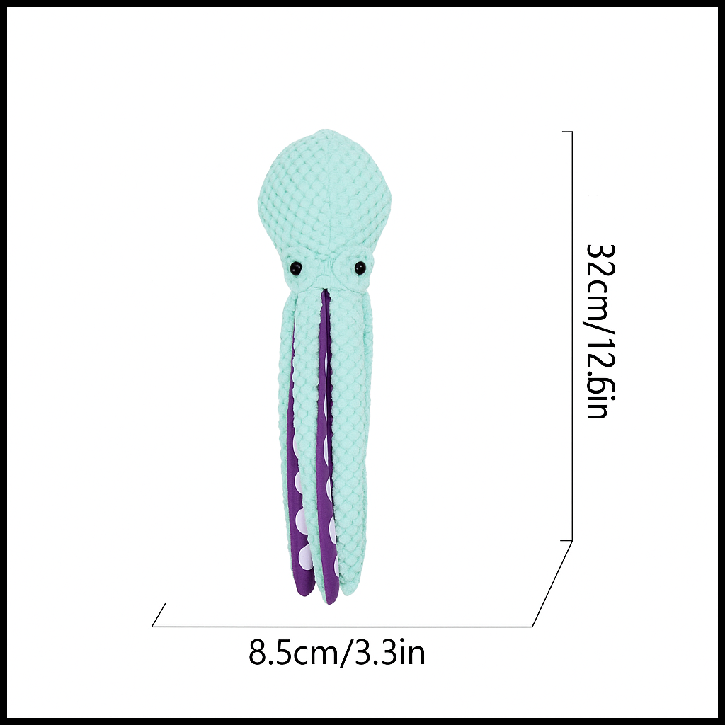 GlowPaws™ Mini Squeaky Octopus – Small Plush Toy for Dogs