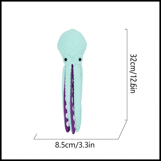 GlowPaws™ Mini Squeaky Octopus – Small Plush Toy for Dogs