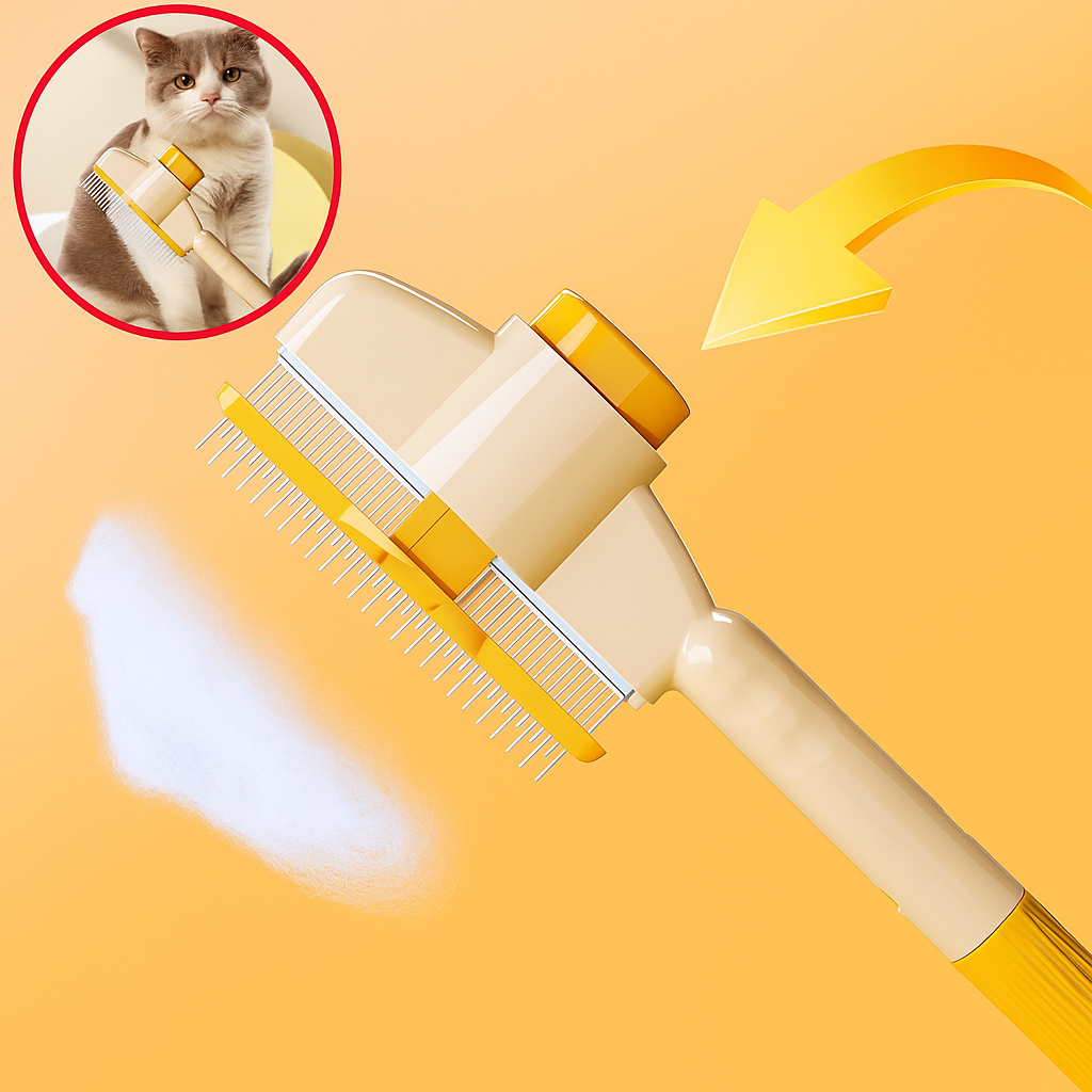 GlowPaws™ Smart Self-Cleaning Pet Brush – Massage & Hair Remover for Dogs & Cats