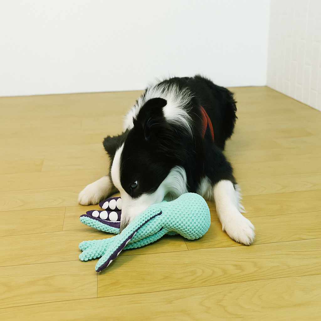 GlowPaws™ Mini Squeaky Octopus – Small Plush Toy for Dogs