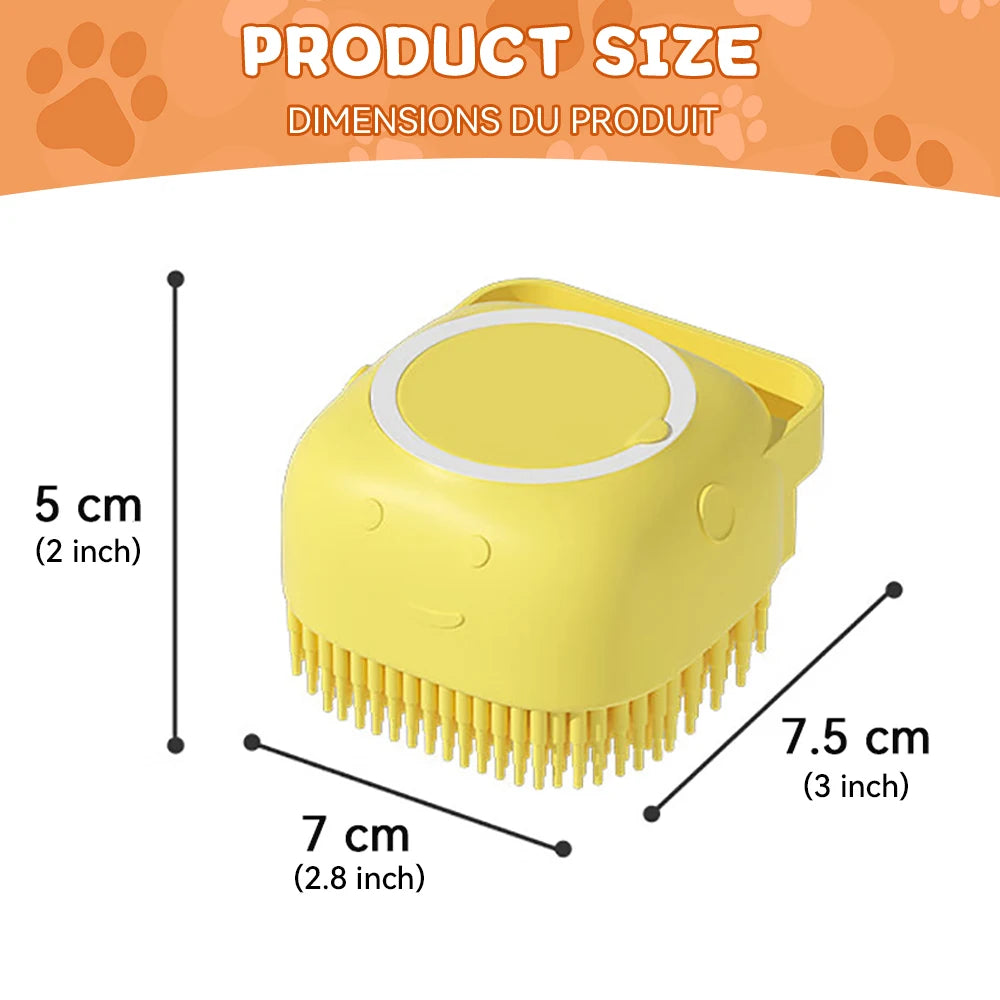 GlowPaws™ Bath Buddy – 2-in-1 Massage & Shampoo Brush for Dogs & Cats